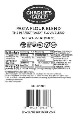Pasta Flour Blend: 50 lb. Commercial Size (2 cases) - Charlie's Table, Inc.