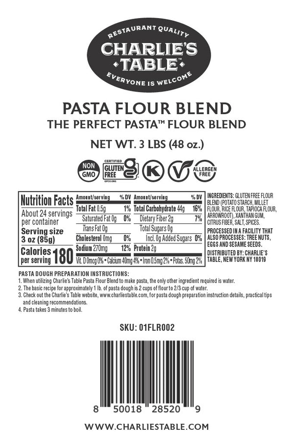 Pasta Flour Blend: Retail Size (3 lbs.) - Charlie's Table, Inc.